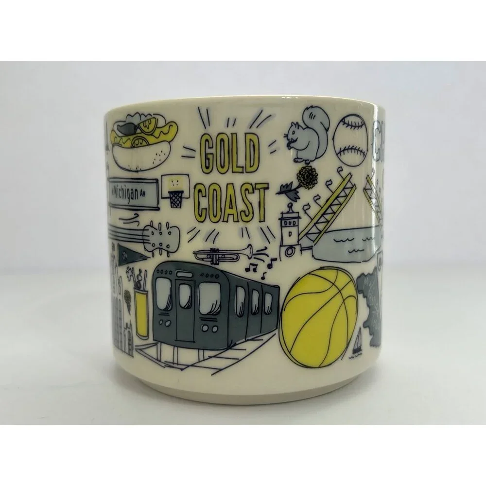 Starbucks CHICAGO Been There Series Coffee Mug Lake Michigan Windy City Pizza - Picture 2 of 6